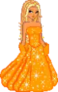 Blond in Orange Dress