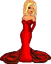 Blond in Red Dress