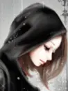 kawaii girl in the rain
