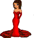 Brunette in Red Dress