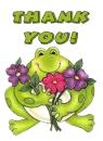 Thank You...Froggie With Flowers