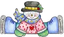 Cute Snowman Wearing Iceskates
