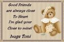 Close to Heart  hugs Toni