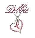 Debbie with Breast Cancer ribbin in heart