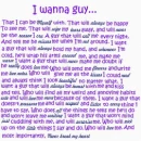 I want a guy...