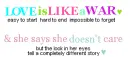 Love Like A War, She Doesn't Care