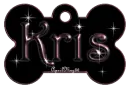 pink dog bone tag stars kris