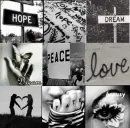 Black && White love icon collage~