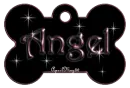 pink dog bone tag stars angel