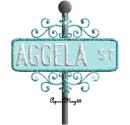 baby blue street sign aggela ST