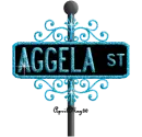 blue street sign aggela ST
