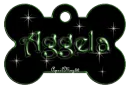 green dog bone tag stars aggela