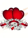 2 PULSING RED HEARTS