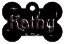 pink dog bone tag stars kathy