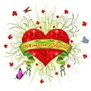 Red heart name tag