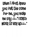 i could never let you go