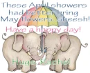elephants under umbrella