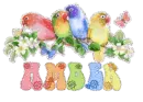 Colorful Glitter Sparkle Birds - Amber