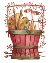 country basket full of art supplies