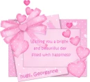 pink envelope wishing you a bright and beautiful day...