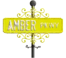 yellow street sign amber PKWY