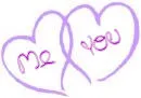 purple hearts with text
