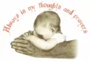 Baby in hands praying
