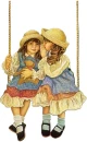 two girls on swing