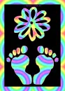 trippy hippie footprint & flower animation