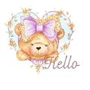 Hello...Cute Winking Bear Inside Heart