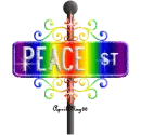 rainbow street sign peace ST