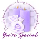 You're Special...purple candles & roses