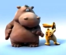 hippo and dog
