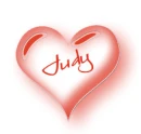 red heart with name Judy