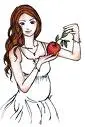 Pregnant Bella with apple
