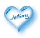 blue heart with name Anthony