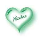 green heart with name Nicolas
