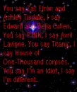 You say, I say,