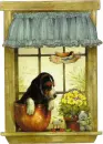 dog in window