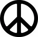 black peace sign