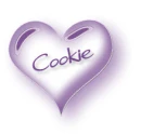 purple heart with name Cookie
