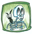 skeleton and bat