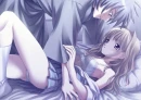 cute anime couple on bed