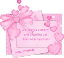 pink card and envelope