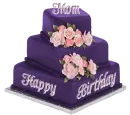 Floral Rose Cake - Mom, Happy Birthday