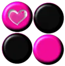 pink & black heart polka dots