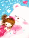 Cute Girl and Bear