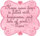 pink tag with name Pami