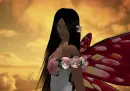 butterfly fairy-golden sky