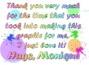 thank you for graphic with name Monique